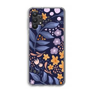 CaseCompany Flowers with blue leaves: Samsung Galaxy A32 5G Transparant Hoesje