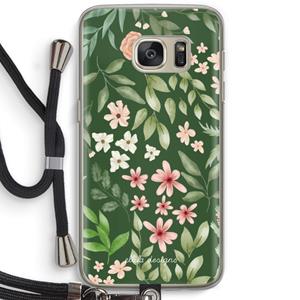 CaseCompany Botanical green sweet flower heaven: Samsung Galaxy S7 Transparant Hoesje met koord