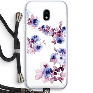 CaseCompany Waterverf bloemen: Samsung Galaxy J3 (2017) Transparant Hoesje met koord