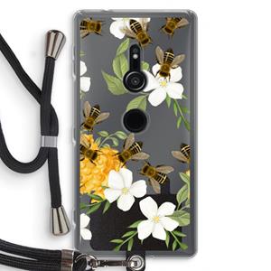 CaseCompany No flowers without bees: Sony Xperia XZ2 Transparant Hoesje met koord