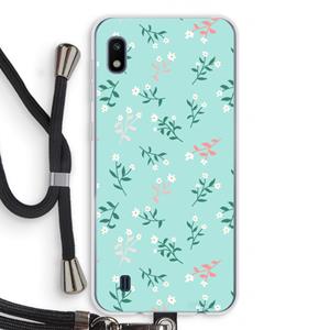 CaseCompany Small white flowers: Samsung Galaxy A10 Transparant Hoesje met koord