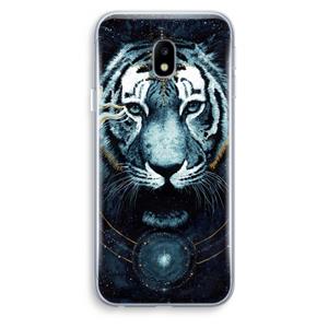 CaseCompany Darkness Tiger: Samsung Galaxy J3 (2017) Transparant Hoesje