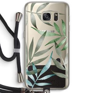 CaseCompany Tropical watercolor leaves: Samsung Galaxy S7 Transparant Hoesje met koord