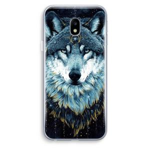 CaseCompany Darkness Wolf: Samsung Galaxy J3 (2017) Transparant Hoesje