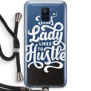 CaseCompany Hustle Lady: Samsung Galaxy A6 (2018) Transparant Hoesje met koord