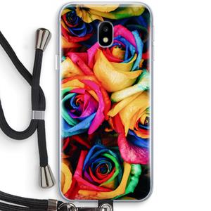 CaseCompany Neon bloemen: Samsung Galaxy J3 (2017) Transparant Hoesje met koord