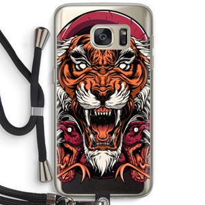 CaseCompany Tiger and Rattlesnakes: Samsung Galaxy S7 Transparant Hoesje met koord