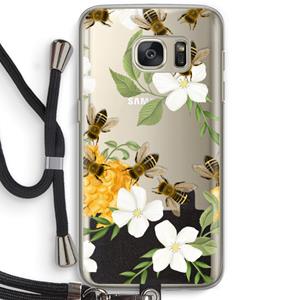 CaseCompany No flowers without bees: Samsung Galaxy S7 Transparant Hoesje met koord
