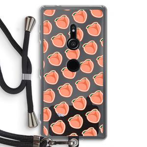 CaseCompany Just peachy: Sony Xperia XZ2 Transparant Hoesje met koord