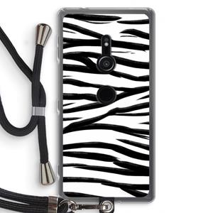 CaseCompany Zebra pattern: Sony Xperia XZ2 Transparant Hoesje met koord