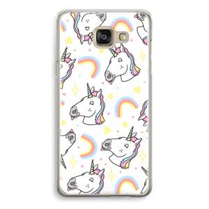 CaseCompany Rainbow Unicorn: Samsung Galaxy A5 (2016) Transparant Hoesje