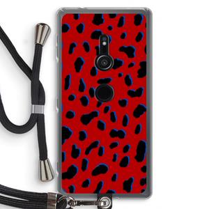 CaseCompany Red Leopard: Sony Xperia XZ2 Transparant Hoesje met koord
