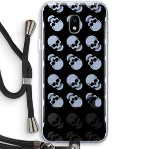 CaseCompany Musketon Skulls: Samsung Galaxy J3 (2017) Transparant Hoesje met koord