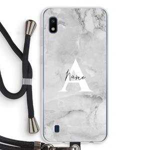 CaseCompany Ivory Marble: Samsung Galaxy A10 Transparant Hoesje met koord