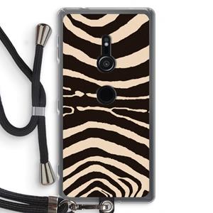 CaseCompany Arizona Zebra: Sony Xperia XZ2 Transparant Hoesje met koord