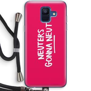CaseCompany Neuters (roze): Samsung Galaxy A6 (2018) Transparant Hoesje met koord
