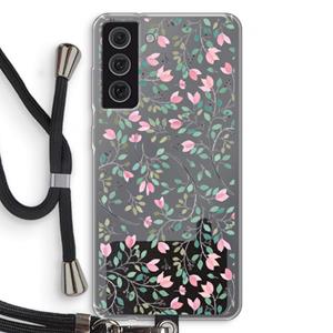 CaseCompany Sierlijke bloemen: Samsung Galaxy S21 FE Transparant Hoesje met koord