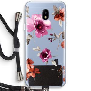 CaseCompany Geschilderde bloemen: Samsung Galaxy J3 (2017) Transparant Hoesje met koord