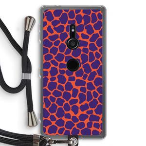 CaseCompany Purple Giraffe: Sony Xperia XZ2 Transparant Hoesje met koord