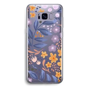 CaseCompany Flowers with blue leaves: Samsung Galaxy S8 Plus Transparant Hoesje
