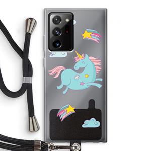 CaseCompany Vliegende eenhoorn: Samsung Galaxy Note 20 Ultra / Note 20 Ultra 5G Transparant Hoesje met koord