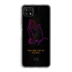 CaseCompany Praying For My Haters: Samsung Galaxy A22 5G Transparant Hoesje