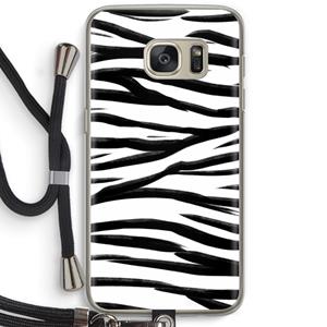 CaseCompany Zebra pattern: Samsung Galaxy S7 Transparant Hoesje met koord