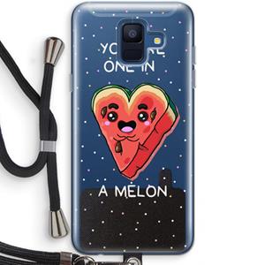 CaseCompany One In A Melon: Samsung Galaxy A6 (2018) Transparant Hoesje met koord