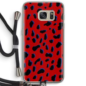 CaseCompany Red Leopard: Samsung Galaxy S7 Transparant Hoesje met koord