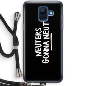 CaseCompany Neuters (zwart): Samsung Galaxy A6 (2018) Transparant Hoesje met koord