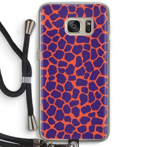 CaseCompany Purple Giraffe: Samsung Galaxy S7 Transparant Hoesje met koord
