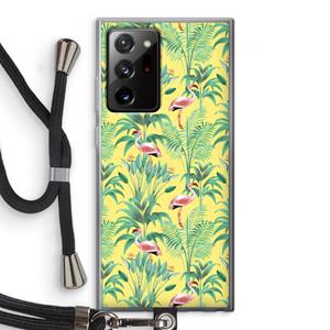 CaseCompany Flamingo party: Samsung Galaxy Note 20 Ultra / Note 20 Ultra 5G Transparant Hoesje met koord
