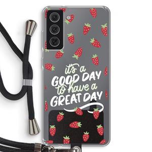 CaseCompany Don't forget to have a great day: Samsung Galaxy S21 FE Transparant Hoesje met koord