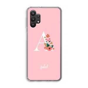CaseCompany Pink Bouquet: Samsung Galaxy A32 5G Transparant Hoesje