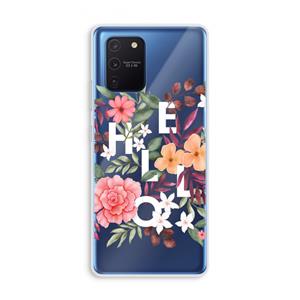 CaseCompany Hello in flowers: Samsung Galaxy Note 10 Lite Transparant Hoesje