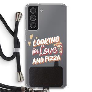 CaseCompany Pizza is the answer: Samsung Galaxy S21 FE Transparant Hoesje met koord