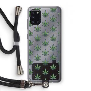 CaseCompany Weed: Samsung Galaxy A31 Transparant Hoesje met koord