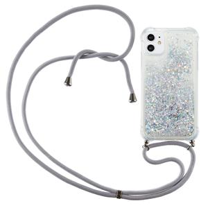 Lunso Backcover hoes met koord - iPhone 12 Mini - Glitter Zilver