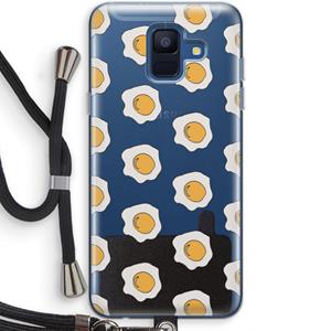CaseCompany Bacon to my eggs #1: Samsung Galaxy A6 (2018) Transparant Hoesje met koord