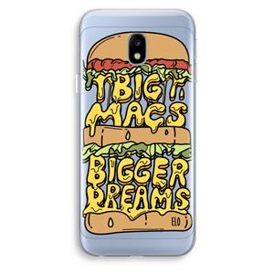 CaseCompany Big Macs Bigger Dreams: Samsung Galaxy J3 (2017) Transparant Hoesje