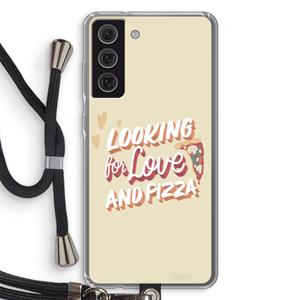 CaseCompany Pizza is the answer: Samsung Galaxy S21 FE Transparant Hoesje met koord