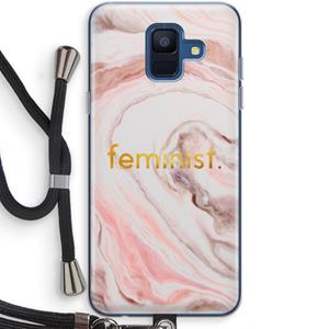 CaseCompany Feminist: Samsung Galaxy A6 (2018) Transparant Hoesje met koord