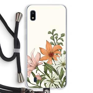 CaseCompany Floral bouquet: Samsung Galaxy A10 Transparant Hoesje met koord