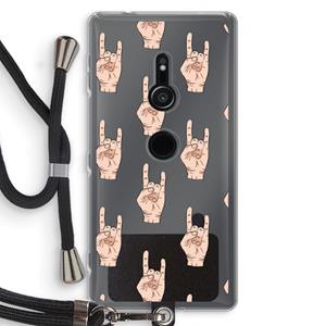 CaseCompany Rock: Sony Xperia XZ2 Transparant Hoesje met koord