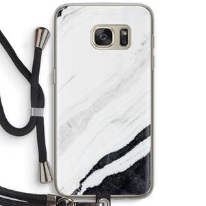 CaseCompany Elegante marmer: Samsung Galaxy S7 Transparant Hoesje met koord