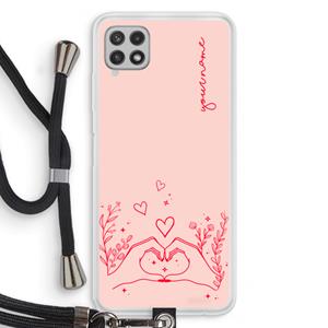 CaseCompany Love is in the air: Samsung Galaxy A22 4G Transparant Hoesje met koord
