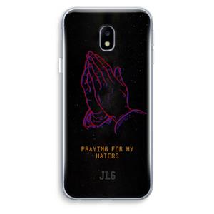 CaseCompany Praying For My Haters: Samsung Galaxy J3 (2017) Transparant Hoesje