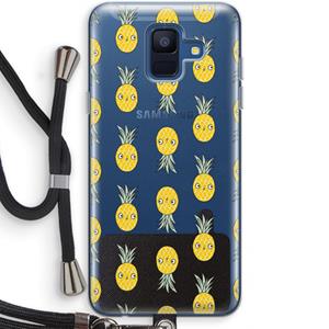 CaseCompany Ananas: Samsung Galaxy A6 (2018) Transparant Hoesje met koord