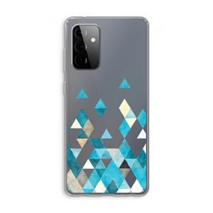 CaseCompany Gekleurde driehoekjes blauw: Samsung Galaxy A72 Transparant Hoesje