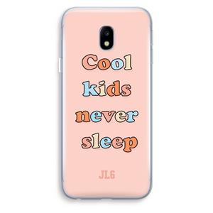 CaseCompany Cool Kids Never Sleep: Samsung Galaxy J3 (2017) Transparant Hoesje